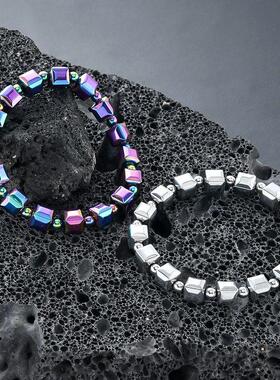 黑胆石手镯彩色磁石手链