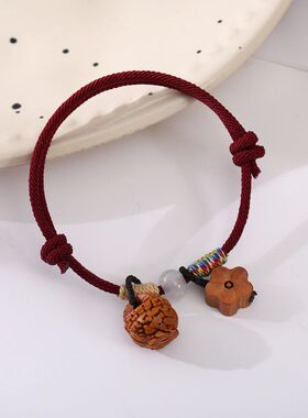 桃核手链桃篮手绳桃木男女本命