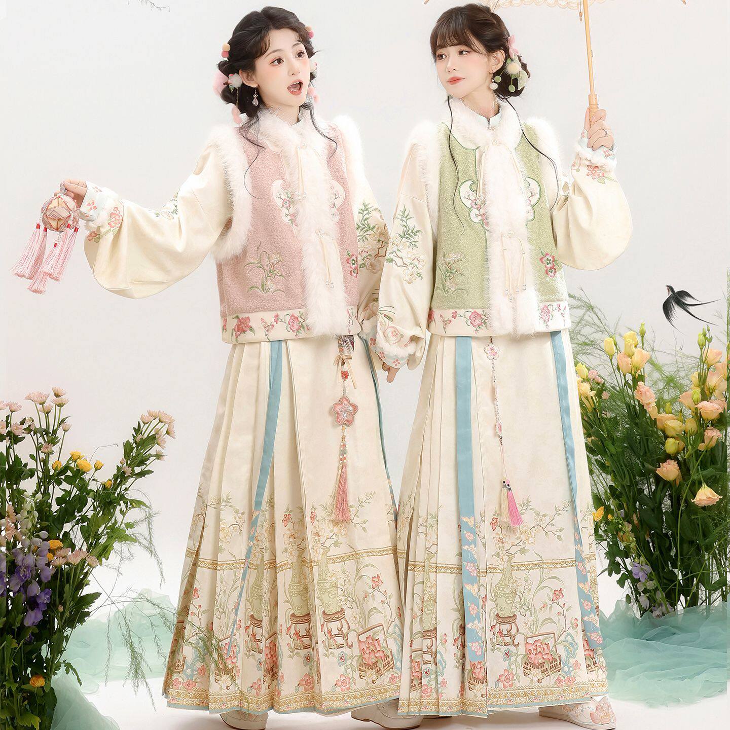 【盈瓷】明制立领琵琶袖对襟袄加绒比甲原创中国风马面裙秋冬套装,女装/女士精品,汉服半身裙,淘宝优惠券,粉丝福利购,淘宝优惠卷