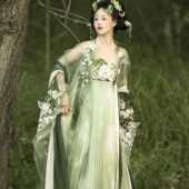 套装 国风汉服女 衫 超仙日常春夏季 青瑶 重工刺绣诃子裙唐制大袖