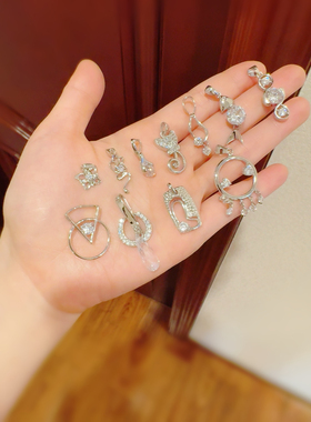 工厂清货925纯银吊坠蝴蝶脚丫爱心猫咪鱼流苏吊坠