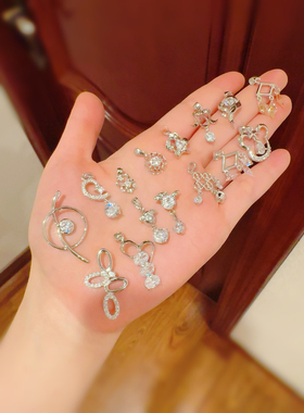 工厂清货925纯银吊坠爱心流苏香槟白钻颈链绝美