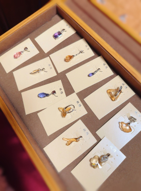 工厂清货925纯银施华洛吊坠粉色香槟色紫色经典小坠子五星梅花