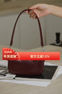 百豆新款9441小众设计师油蜡牛皮手提小包包感腋下斜挎单肩mini包