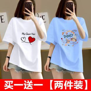女 短袖 t恤女2025新款 夏季 ins潮牌国潮青少年学生宽松圆领潮流半袖