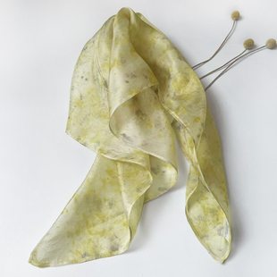 善本源原创 草木染纯桑蚕丝 小方巾丝巾领巾头巾四季多功能围巾