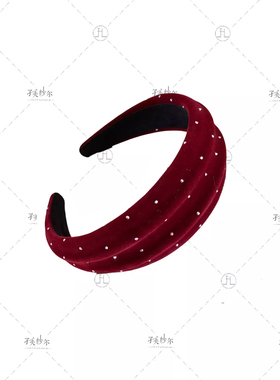 秋冬丝绒满天星宽边高颅顶发箍 13012