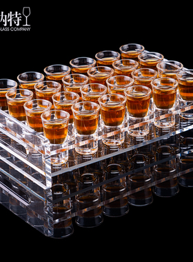 shot子弹杯洋酒杯杯架套装 酒吧ktv常用一口杯吞杯高档描金白酒杯