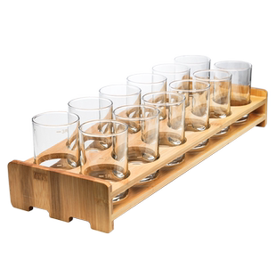 6只装带刻度三两白酒杯进口玻璃烈酒杯一口杯家用大号白酒杯套装