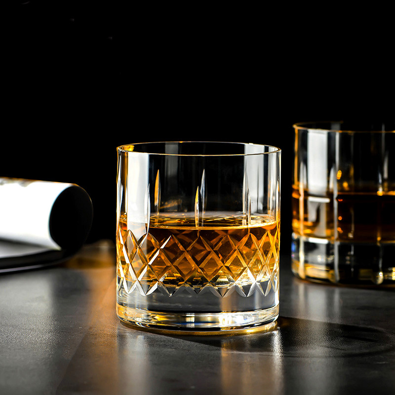 NUDE土耳其进口欧式水晶玻璃手工刻花洋酒杯古典啤酒杯威士忌烈杯