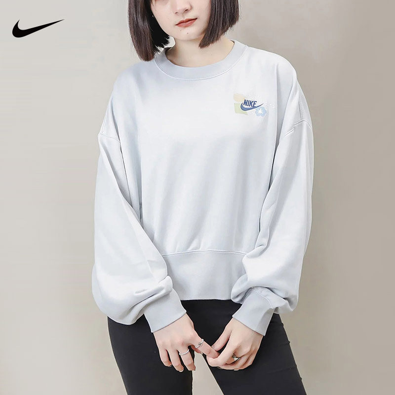 nike耐克卫衣女跑步宽松圆领
