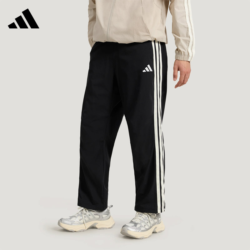 Adidas阿迪达斯男裤宽松舒适运动裤经典三条纹休闲长裤卫裤KR2545