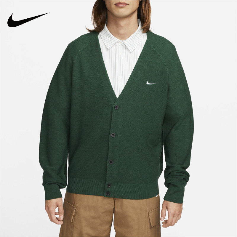 开襟毛线衣针织开衫Nike耐克男