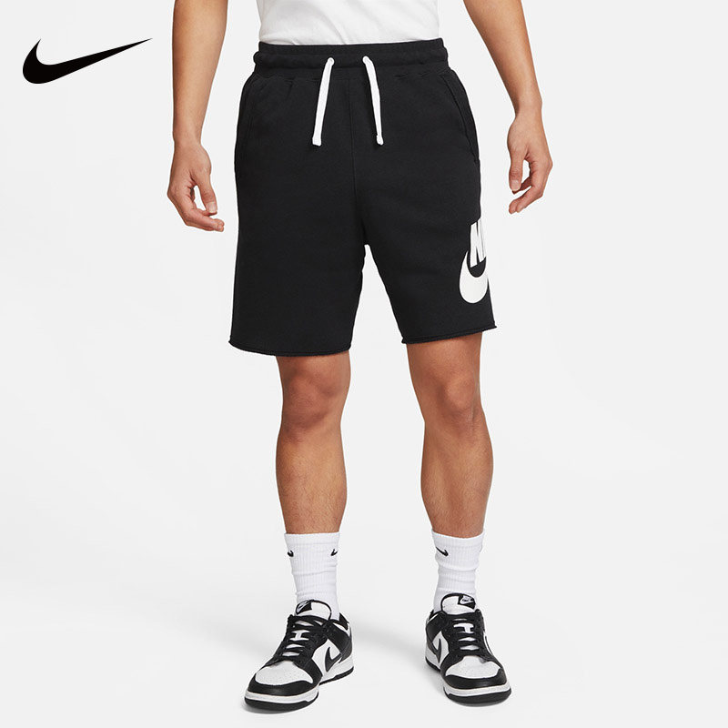Nike耐克短裤男女宽松毛圈运动裤透气休闲裤复古五分裤DX0503-010