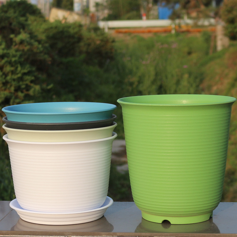新款高档环保树脂花盆加厚仿陶瓷花盆塑料多肉绿萝阳台小花盆