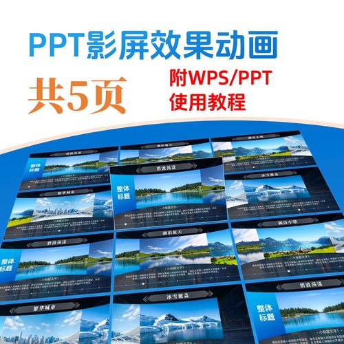 PPT影院屏幕效果多图轮播动画模板【附wps/ppt使用教程】