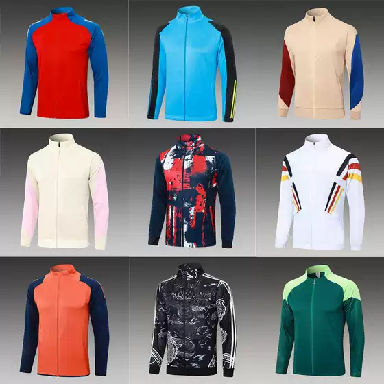 2025 autumn and winter long sleeved football training clothes, adult sportswear jerseys, playing clothes, warm football jackets, men's jackets