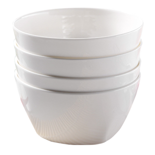 陶瓷碗小碗饭碗骨瓷碗家用4个 套装吃饭的碗可爱白瓷纯白微波炉用