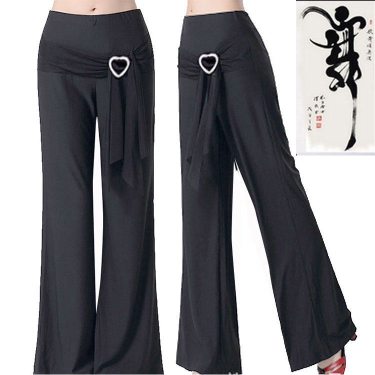 爱跳舞广场舞服装成人女拉丁跳舞交谊舞秋冬练功瑜珈演出长裤子