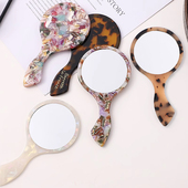 高级感复古手柄醋酸几何镜子小仙女手持美容小镜子随身便携化妆镜