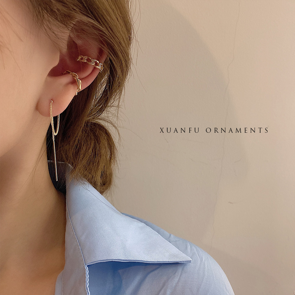 圆脸显瘦不对称耳环女流苏长款气质时尚名媛搭扣耳圈韩国网红耳钉,饰品/流行首饰/时尚饰品新,耳环,淘宝优惠券,粉丝福利购,淘宝优惠卷