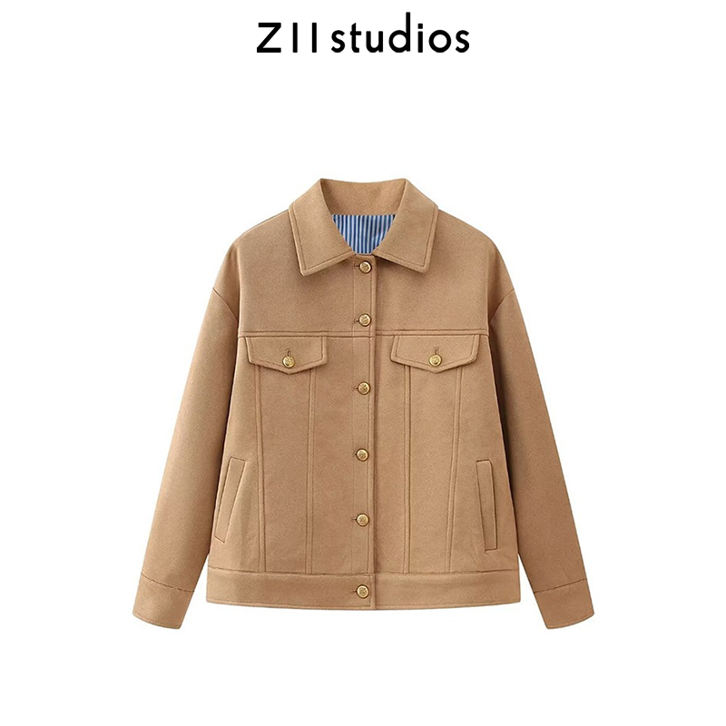 Z11复古麂皮绒短款外套