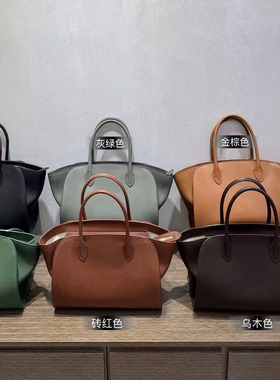 高版本原厂马鞍皮通勤纯钢五金定制里布marlo14 12寸女托特包手提