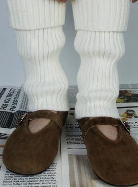 ALIAS MAE进口羊皮高丝光牛反绒平底圆头一根带女春秋真皮奶奶鞋