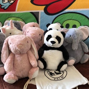 德国外贸超软好抱圆滚滚大象独角兽熊猫垂耳兔屁股带颗粒毛绒玩具