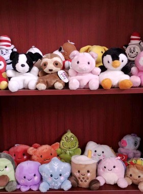 Aurora玩偶毛绒玩具外贸豆袋palmpals带颗粒动物鸭嘴兽小象金毛狗