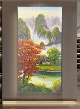 纯手绘油画客厅沙发背景墙装饰画