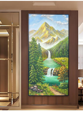 金山聚福玄关装饰画纯手绘风景画