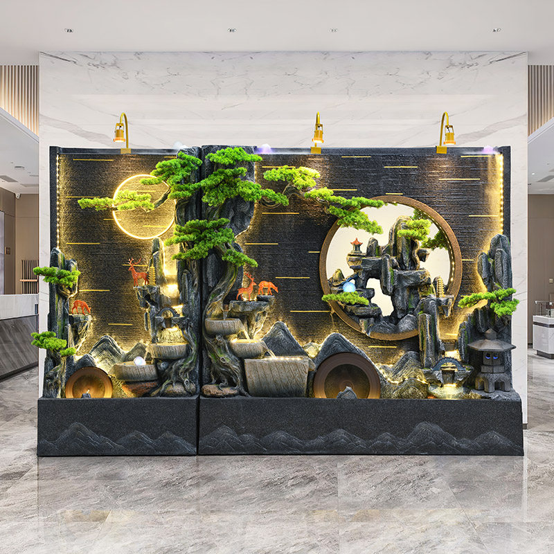 양면 조경 물 커튼 월 ROCKERY 흐르는 물 풍경 벽 스크린 회사 빌라 호텔 안뜰 실내 옥외 장식품