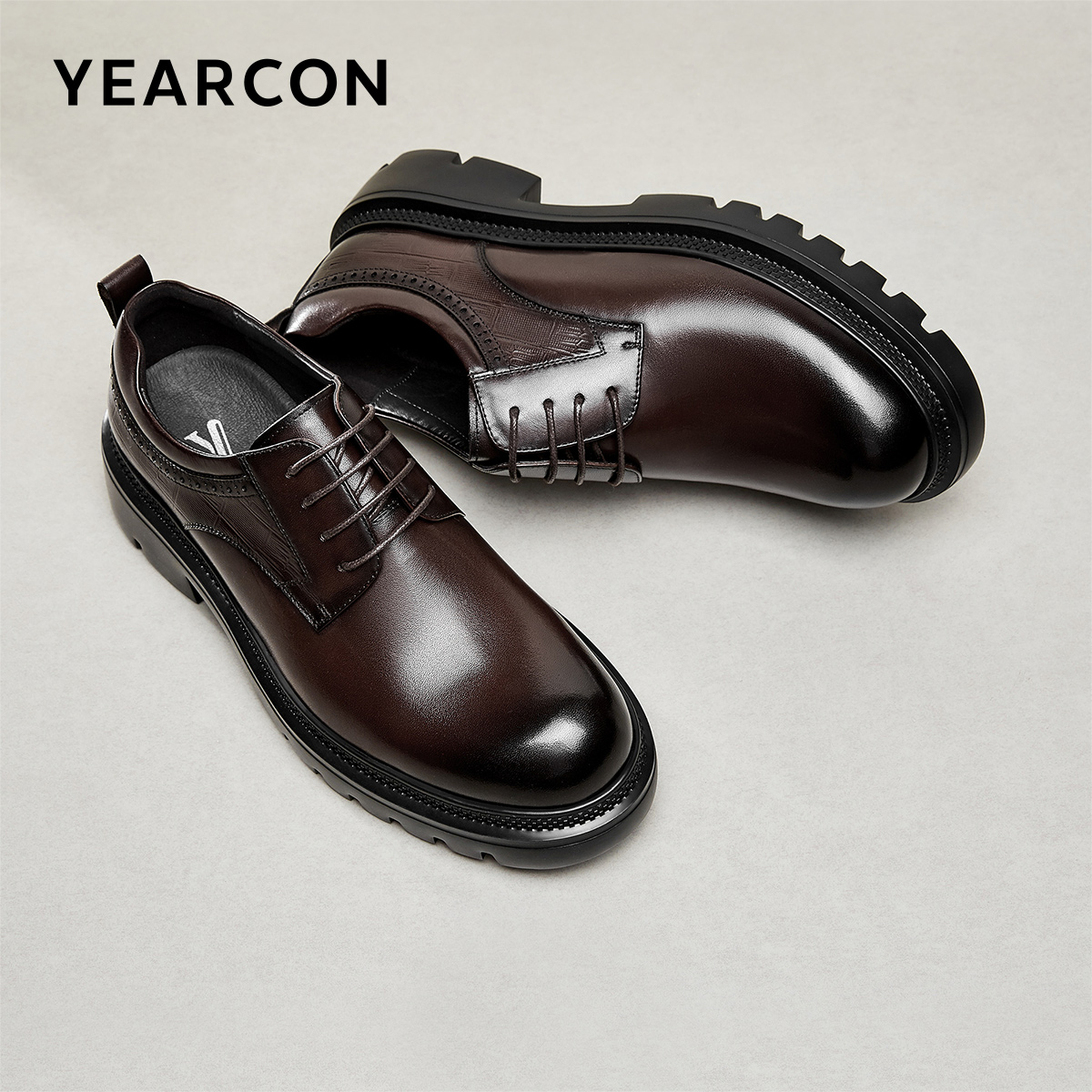 皮鞋意尔康真皮英伦风单鞋