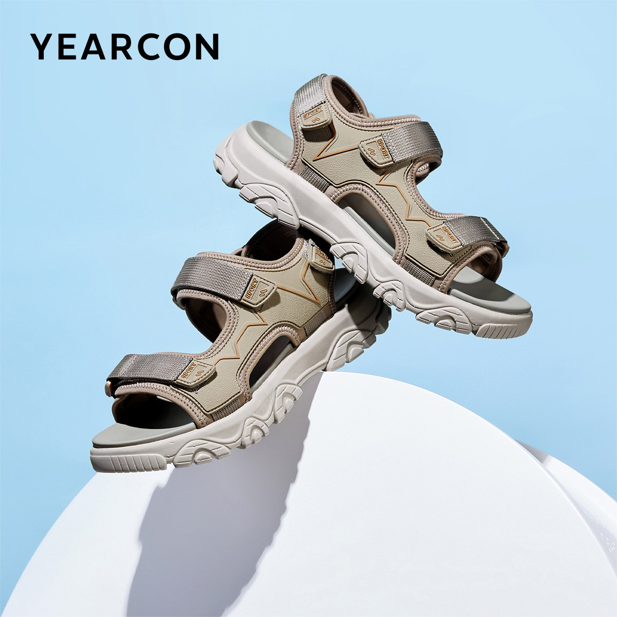 意尔康男鞋夏季男士户外凉鞋外穿开车休闲运动厚底沙滩鞋男式软底