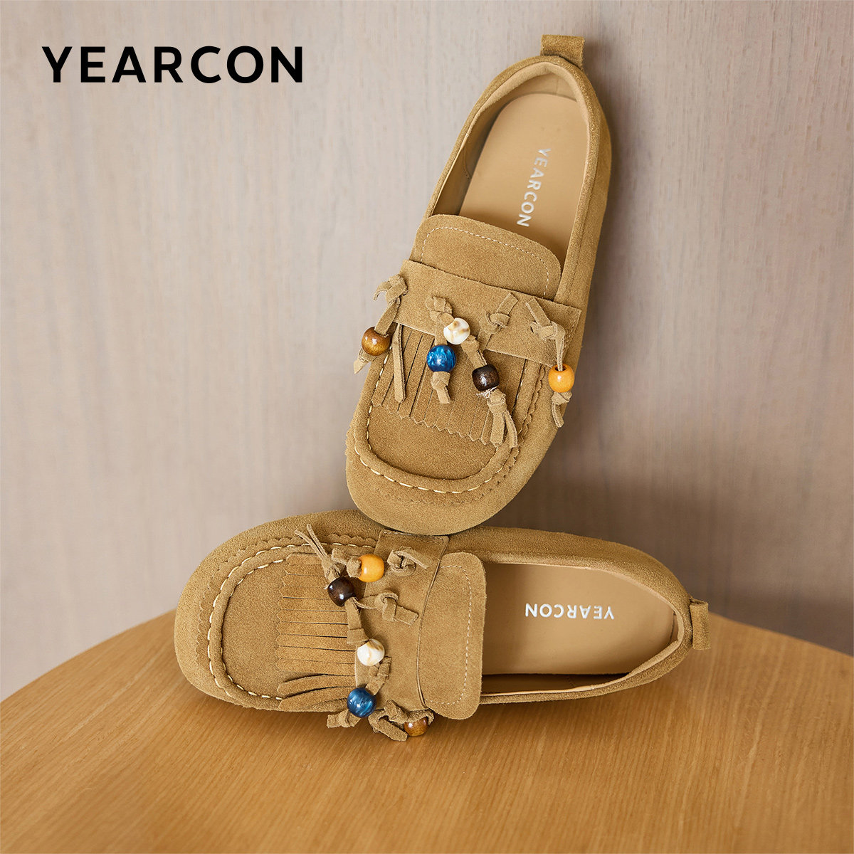 意尔康女鞋2026春季新款乐福鞋平底袋鼠鞋复古休闲单鞋全包勃肯鞋,女鞋,乐福鞋（豆豆鞋）,淘宝优惠券,粉丝福利购,淘宝优惠卷