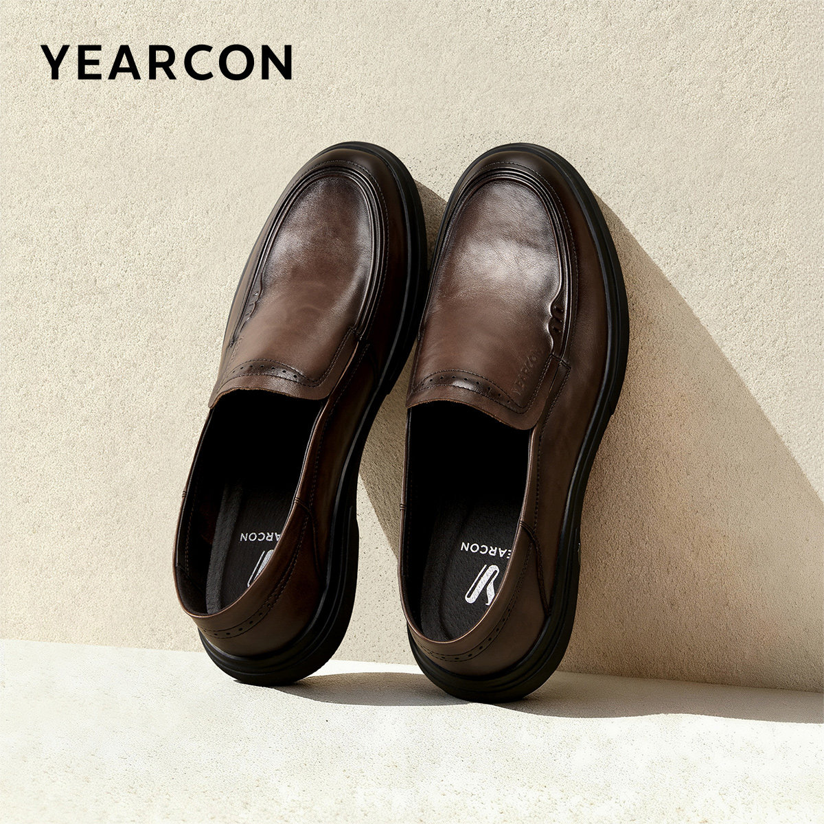 意尔康男鞋2026春季真皮商务休闲皮鞋男士一脚蹬软底单鞋爸爸鞋
