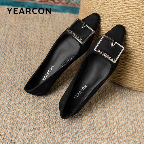 意尔康女鞋浅口单鞋尖头