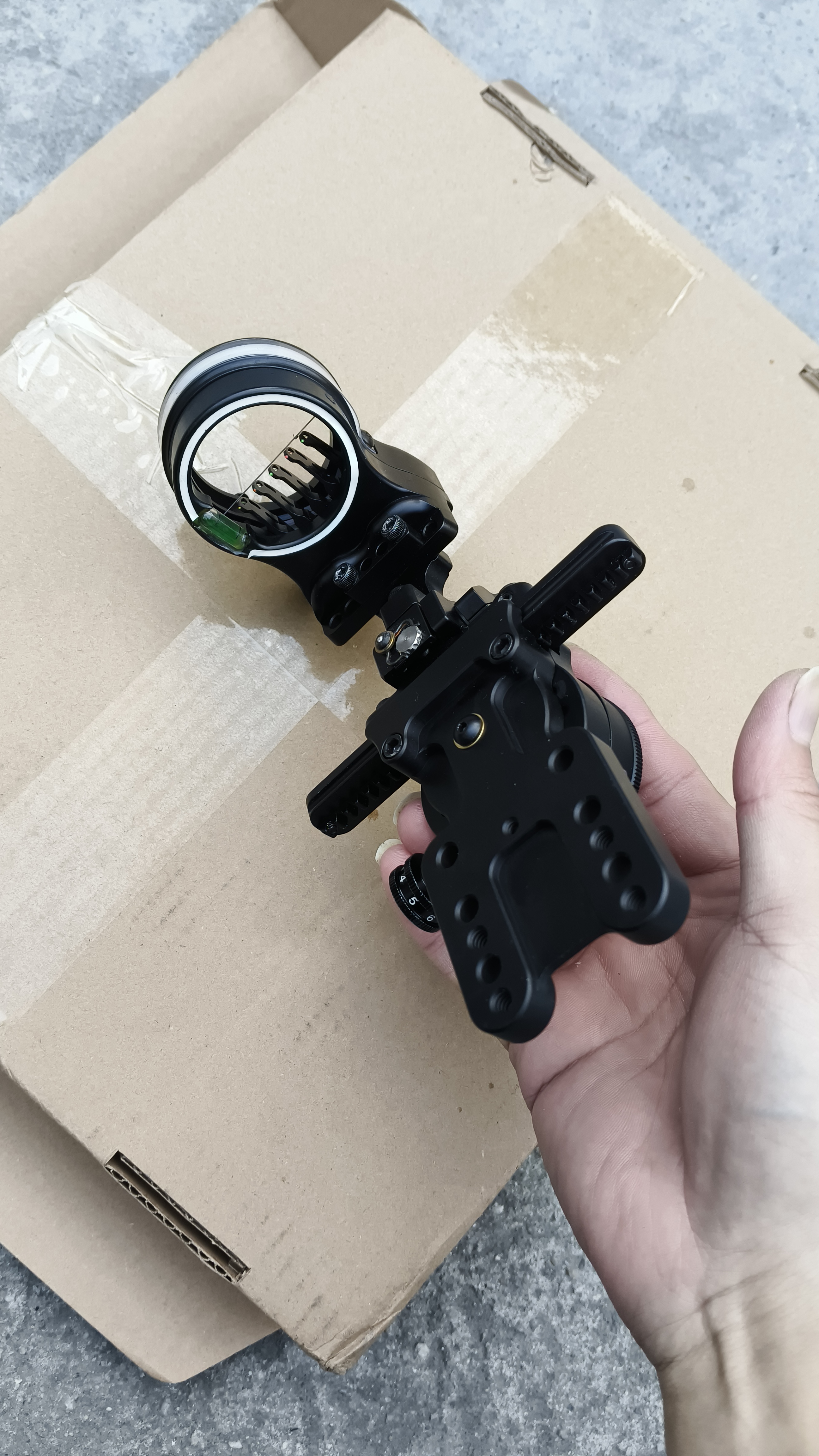 汤米火猪五针瞄准器复合弓五针瞄两用弓射箭射击6/8倍镜瞄镜片