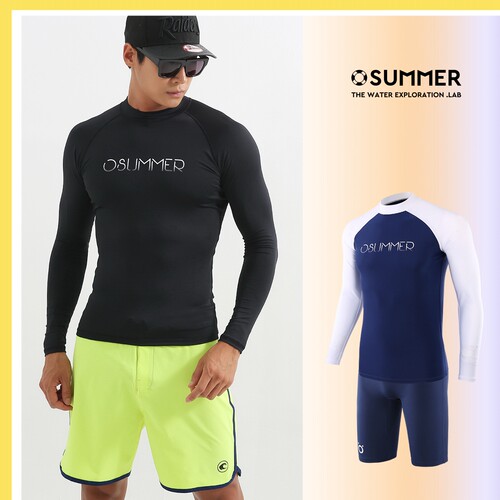 黑色长袖分体潜水服osummer
