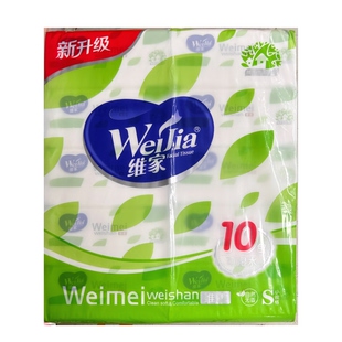 维家软包抽10包300张柔滑质感柔软可湿水家庭餐厅公司面巾纸实惠