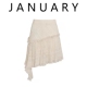 JANUARY一月 不规则松紧腰蕾丝半身裙女设计感小众百搭 春夏新款