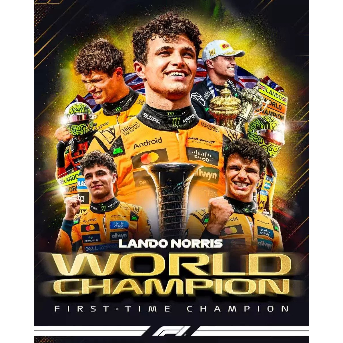 预1:18 迷你切 诺里斯生涯首个F1世冠阿布扎比迈凯伦MCL39人偶版图片