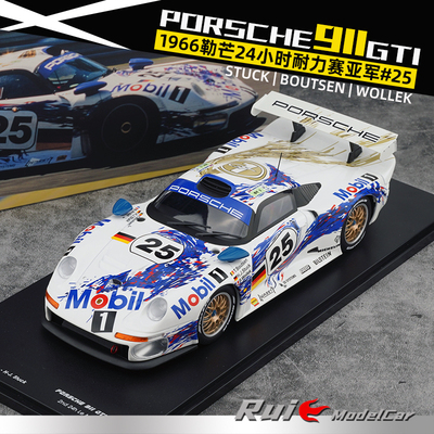 1:18 WERK83保时捷911 GT1 1996勒芒24小时耐力赛汽车模型