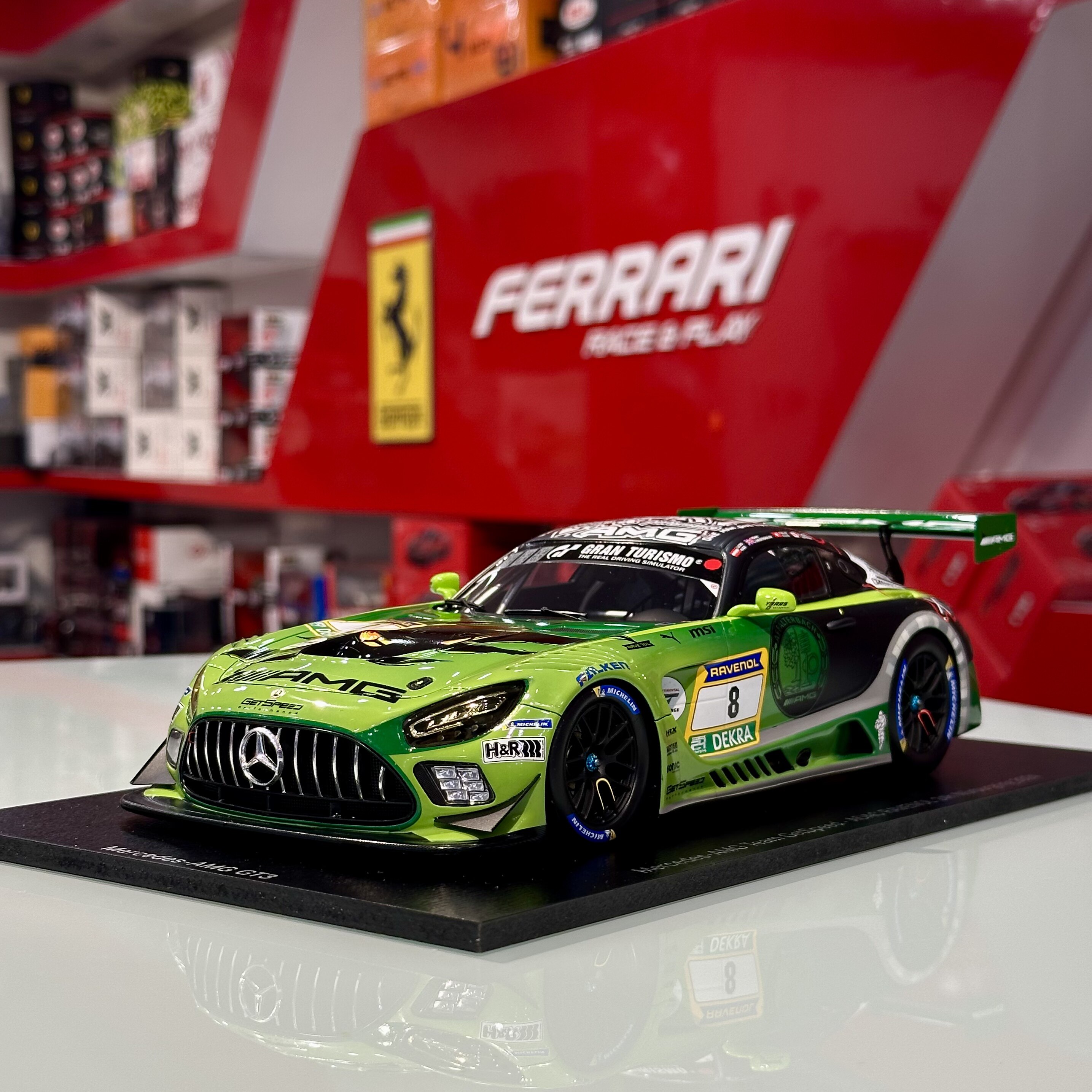 预1:18德国奔驰原厂AMG GT3 2024纽博格林GetSpeed汽车模型摆件