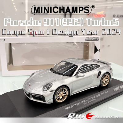 预1:18迷你切保时捷911(992)Turbo S 2024双门轿跑Carrera 4S车模