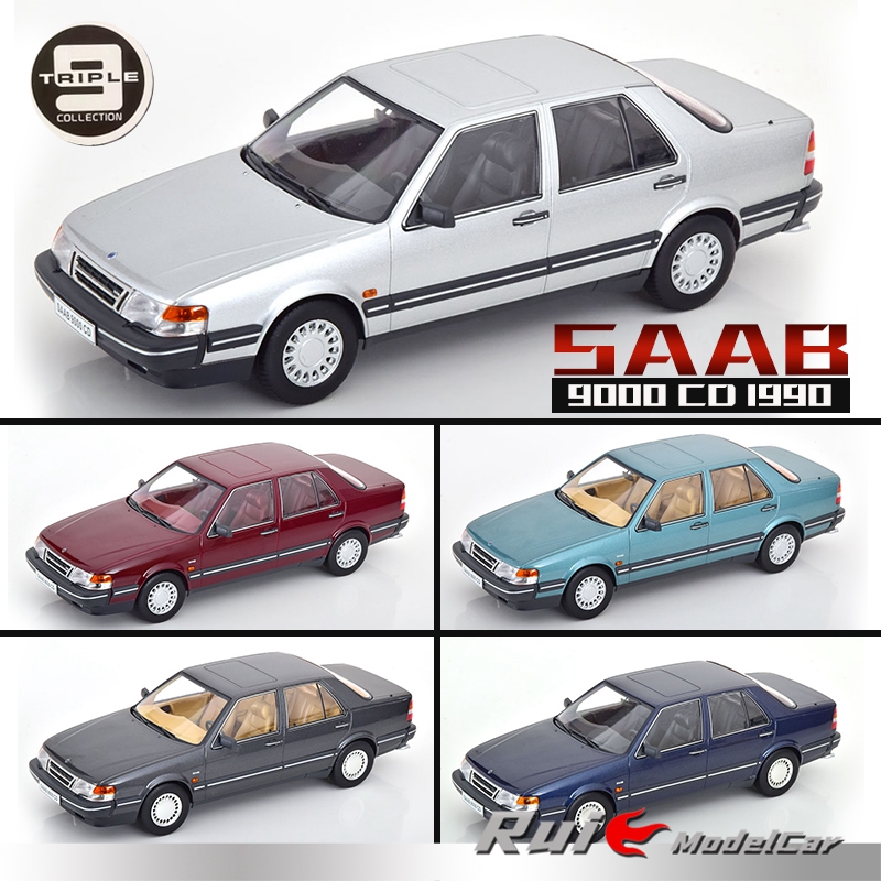 预1:18 Triple9萨博Saab 9000 CD 1990合金汽车模型摆件