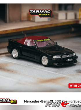 1:64 Tarmac Works TW奔驰Benz SL 500改装版Koenig合金汽车模型
