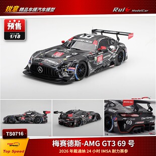 预1:18 TOP Speed 奔驰AMG GT3 #69 骷髅涂装 戴通纳耐力赛车模