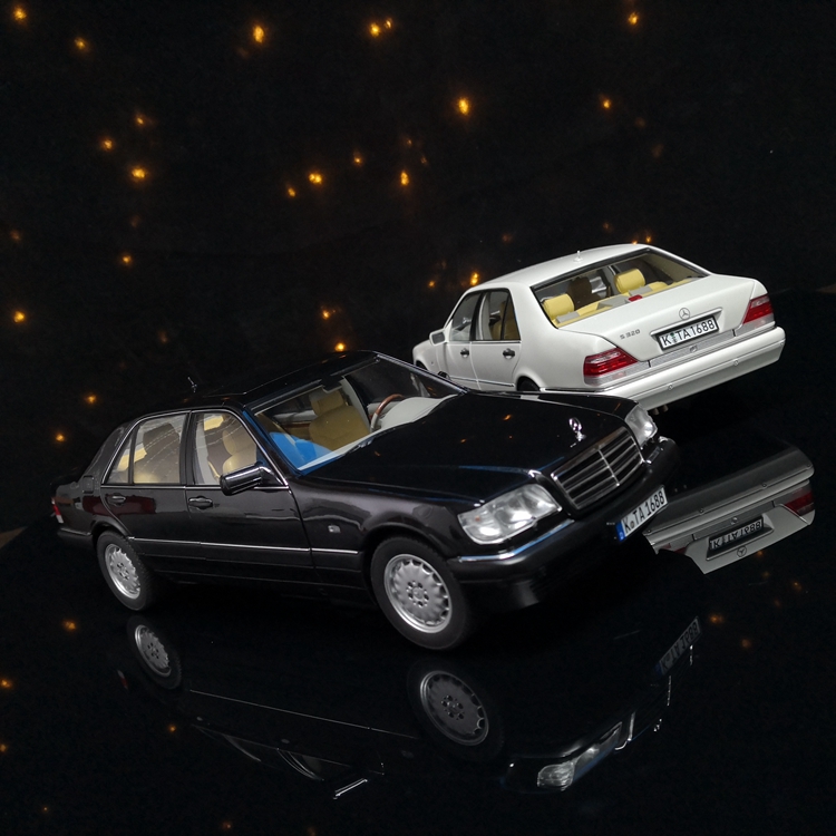 1:18诺威尔norev奔驰虎头奔s320 w140 1997经典复古汽车模型摆件